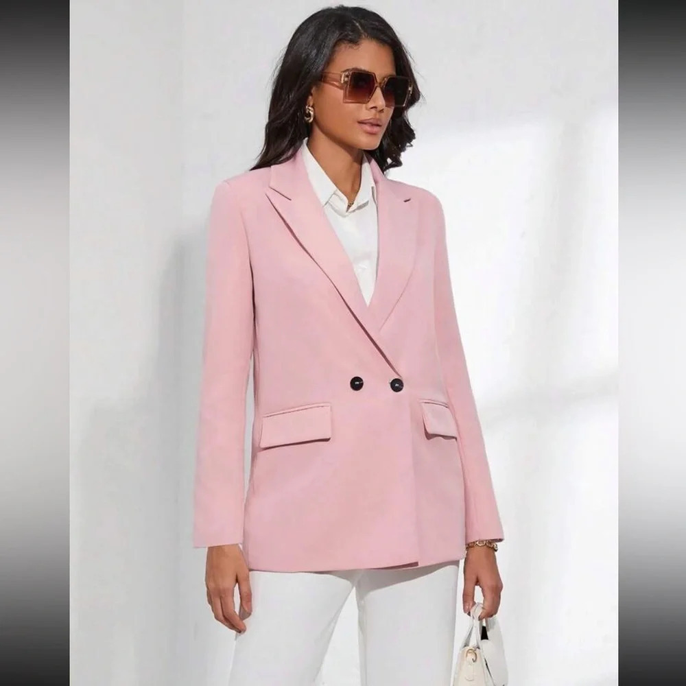 SHEIN • BIZwear Double Breasted Lapel Neck Blazer